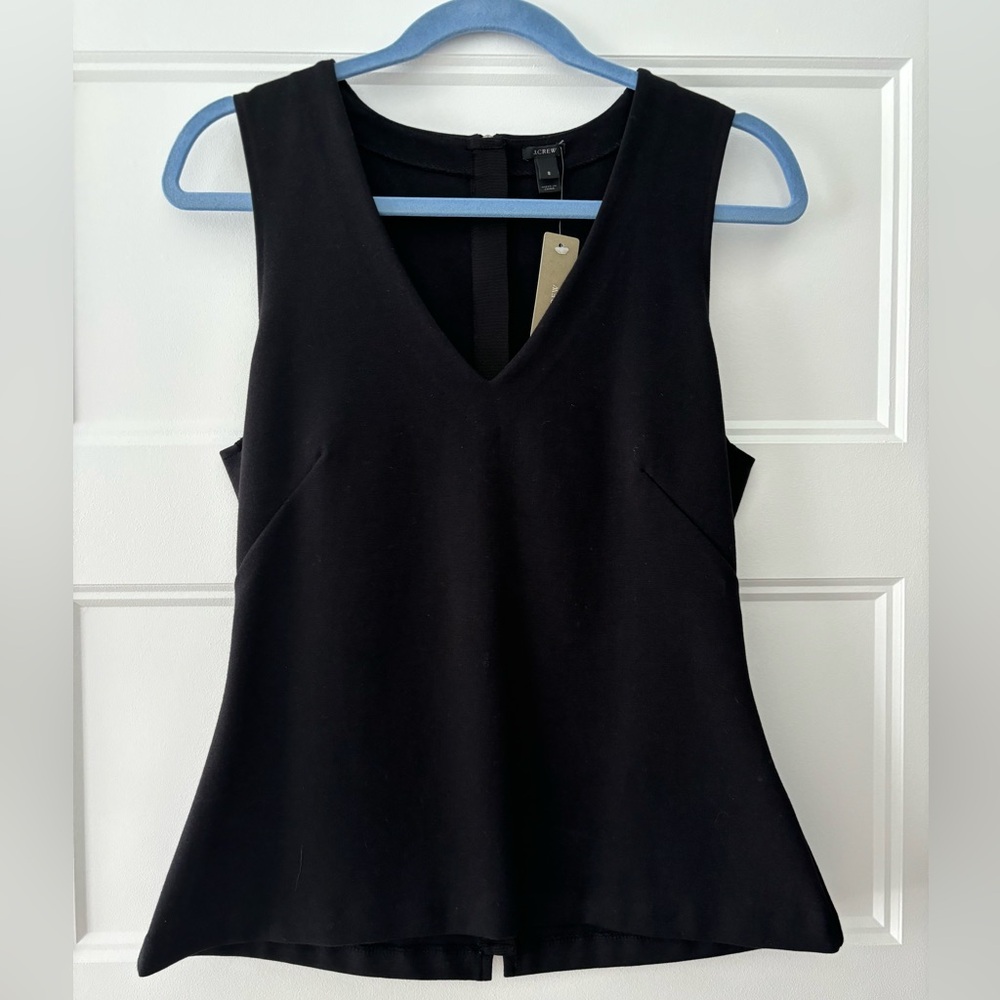 J. Crew V-Neck Sleeveless Shell Black Size S